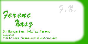 ferenc nasz business card